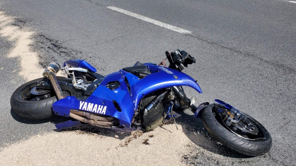 Motorcyclist taken to hospital after collision on Highway 401 in Ajax