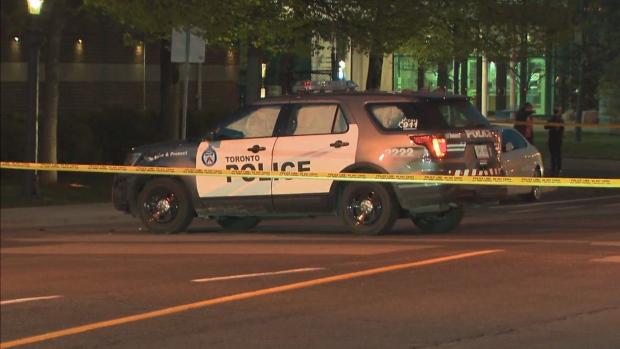 Two people taken to hospital after motorcycle, police car collided in Etobicoke