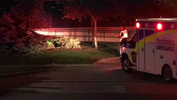Man in life-threatening condition after motorcycle crashes into tree in Scarborough
