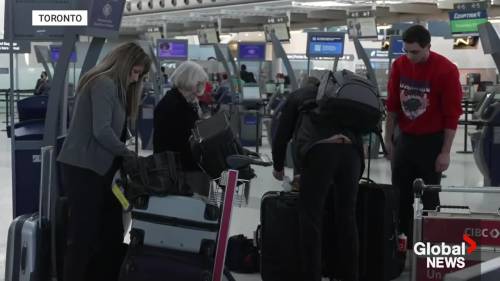 Air passengers still stuck in Edmonton as winter storms elsewhere threaten to ground more flights