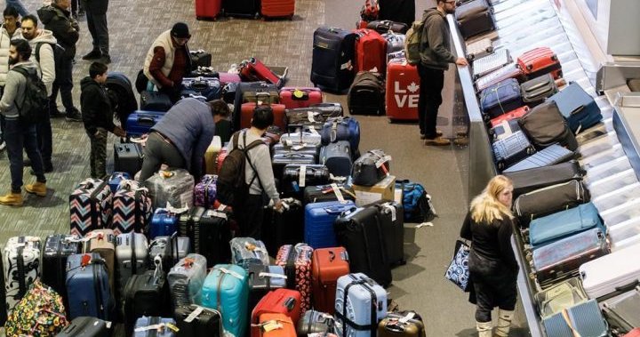 Holiday passengers arriving without bags as Toronto Pearson airport luggage piles up