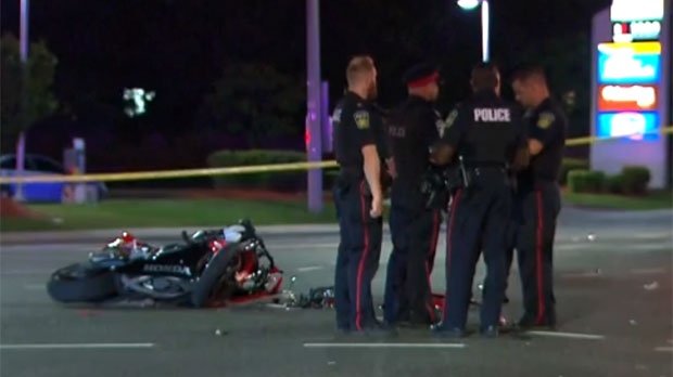 Mississauga crash leaves male motorcyclist in life-threatening condition