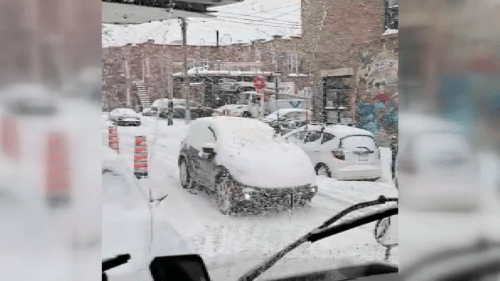 Person driving snow-covered car in Montreal goes viral: video