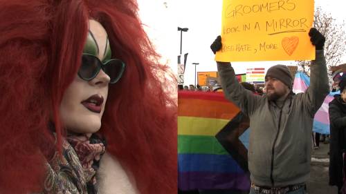 Drag brunch sees protesters, LGBTQ2S+ activists clash outside Calgary venue