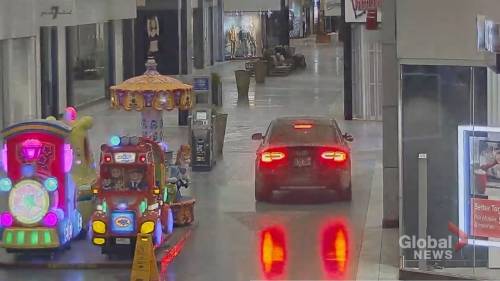 Video appears to show black Audi driving through Vaughan Mills Mall overnight