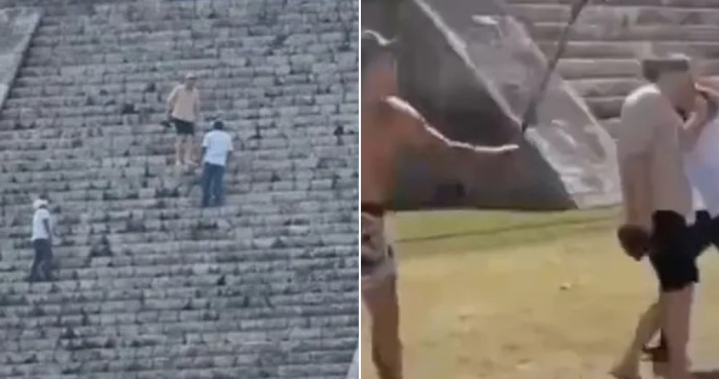 Tourist booed, punched, hit with stick after climbing sacred Mexican pyramid – National
