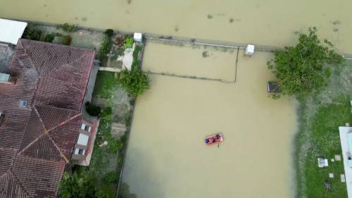 Italy floods: Drone video shows scale of flooding damage in northern region