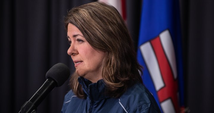 Alberta Premier Danielle Smith deflects when asked about wildfires and climate change