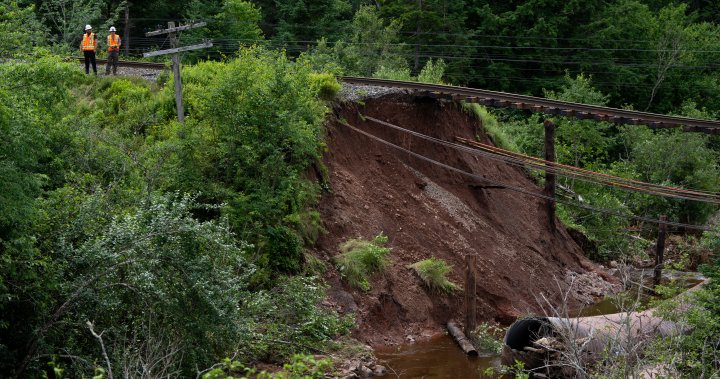 Nova Scotia floods cut off sole rail link connecting Halifax to rest of Canada