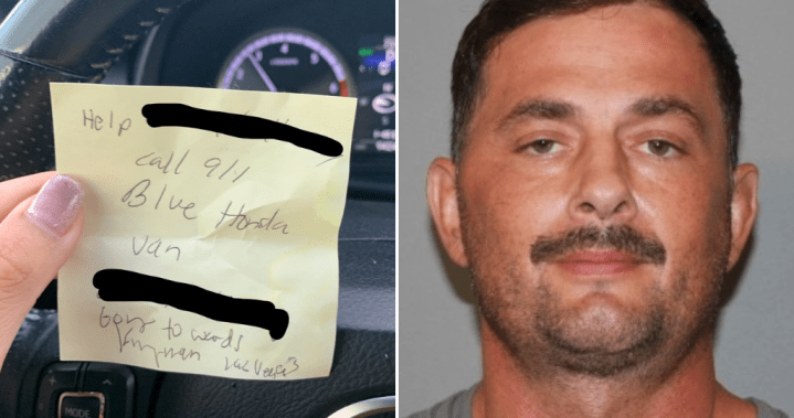 Abducted woman saved after passing note to gas station customer in Arizona – National