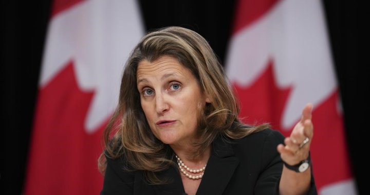 Alberta’s CPP exit would put millions of retirements at risk, Freeland says