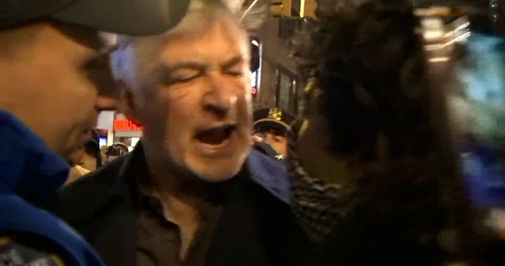 Alec Baldwin led away by cops after heated face-off at pro-Palestinian rally: video – National