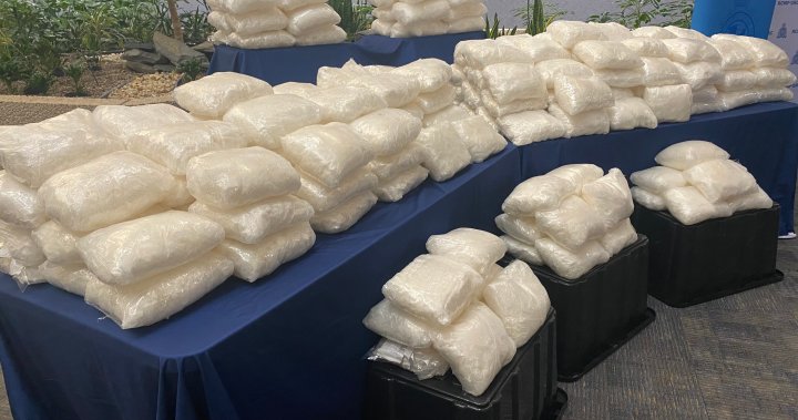 ‘Largest in prairie history’: $50 million in meth seized at Manitoba border crossing