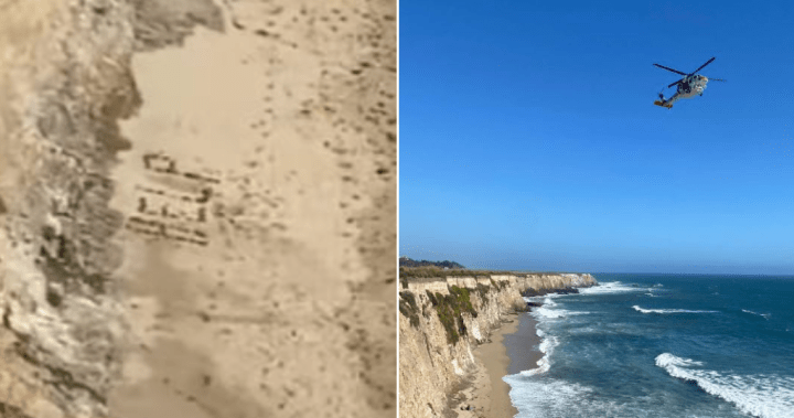 Stranded kite surfer rescued after spelling out ‘HELP’ with rocks – National