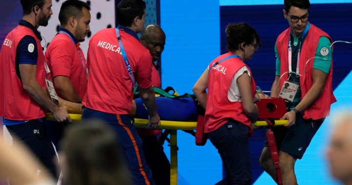 Olympic swimmer collapses after heat race, carried off on stretcher – National