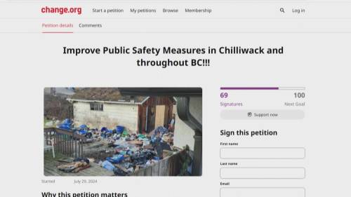 Anti-crime petition launched in Chilliwack B.C. amid worrying statistics