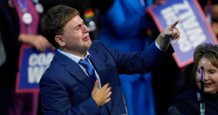 ‘That’s my dad!’: Tearful Gus Walz steals show as Tim Walz accepts VP nom – National