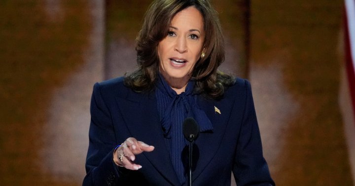 Harris warns about electing Trump again in historic acceptance speech – National