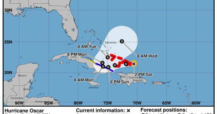 Oscar becomes “tiny” hurricane, warnings issued for Turks and Caicos, Bahamas, Cuba – National