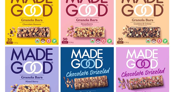 MadeGood granola bars recalled over possible metal fragments – National