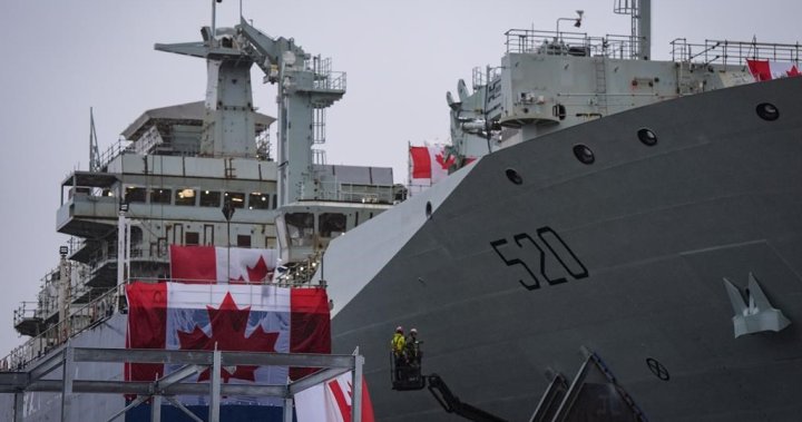 Naval vessel launched in B.C. is longest-ever built in Canada