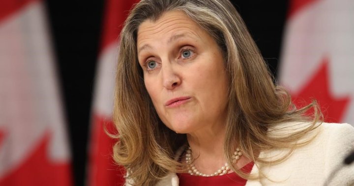 Chrystia Freeland resigns from cabinet hours before fiscal update