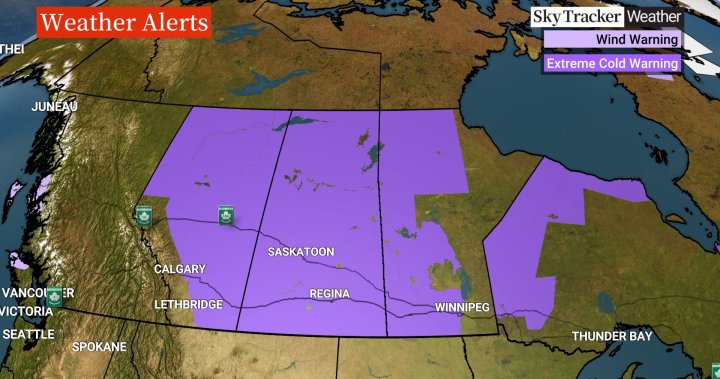 Extreme cold warnings issued for most of Alberta, Saskatchewan and Manitoba