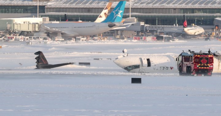 Toronto plane crash: Video captures moment Delta flight overturns, bursts into flames